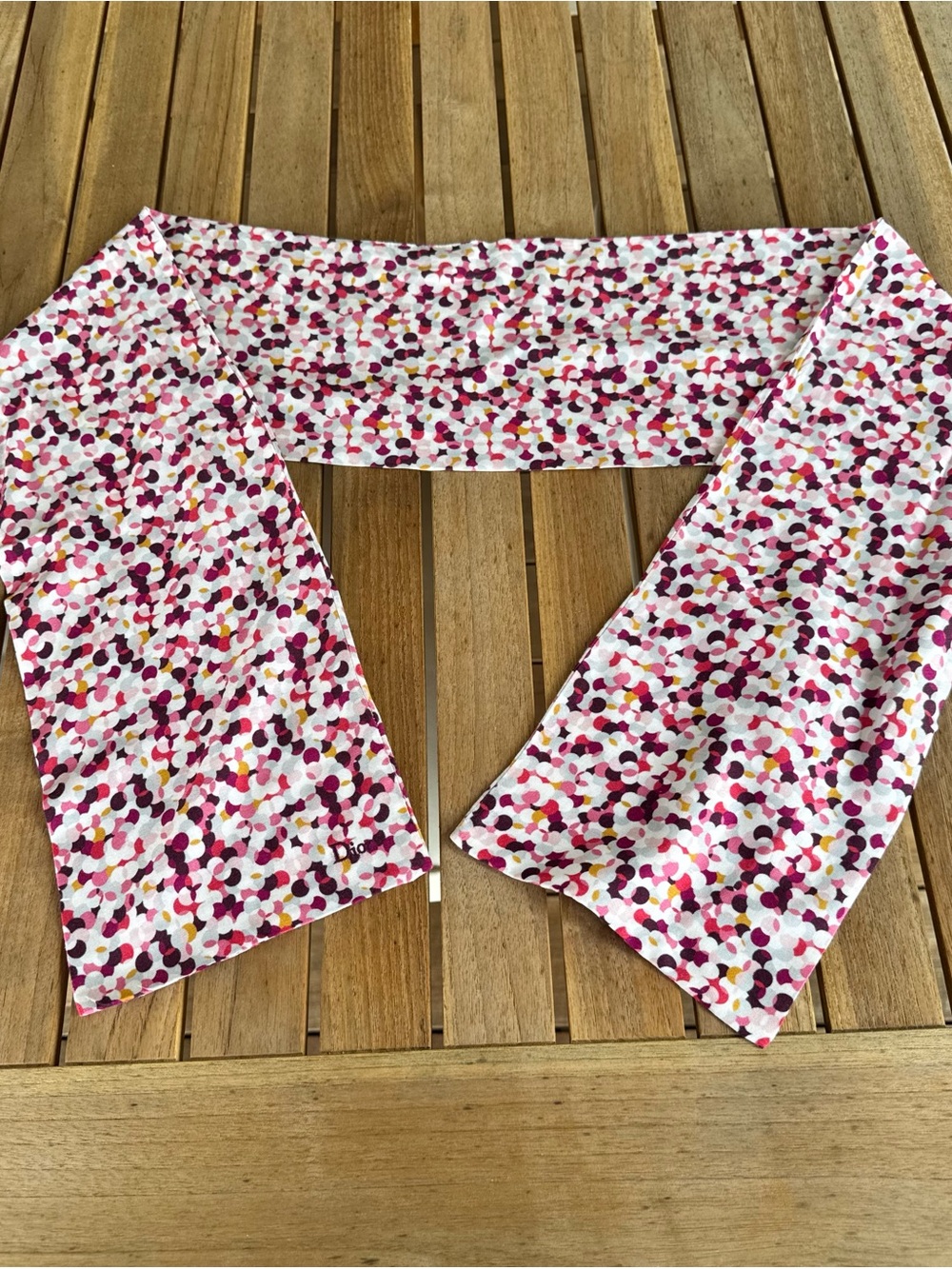 Dior Multicolor Pink & Burgundy Dot Scarf/Sash